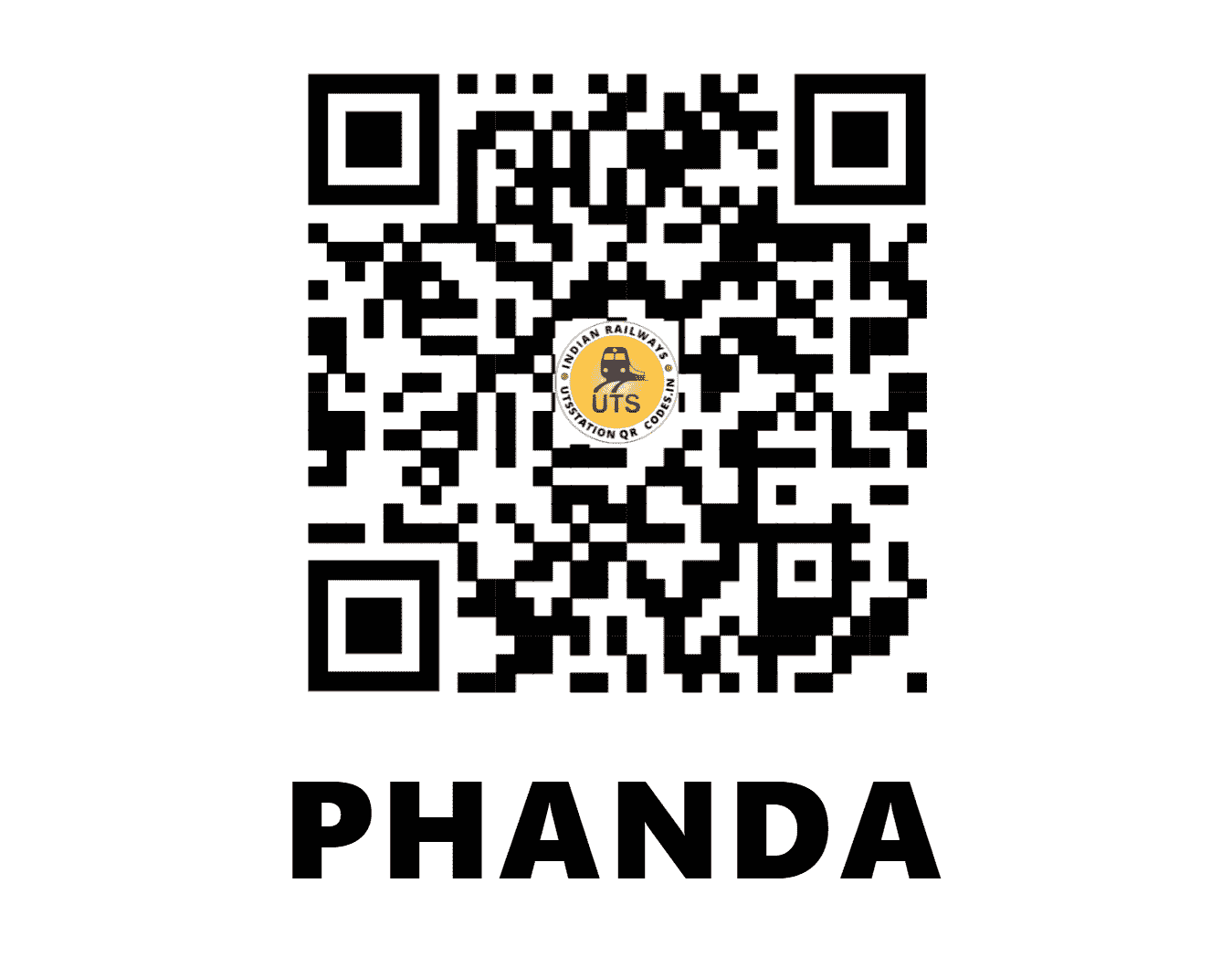 UTS QR Code for PHANDA - PUD - WR (MADHYA PRADESH)